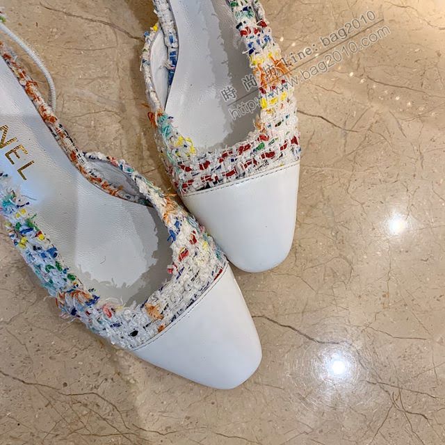 Chanel女鞋 香奈兒時尚經典涼鞋 Chanel羊皮中跟涼鞋  naq1054